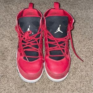 Kids Red Jordan shoes